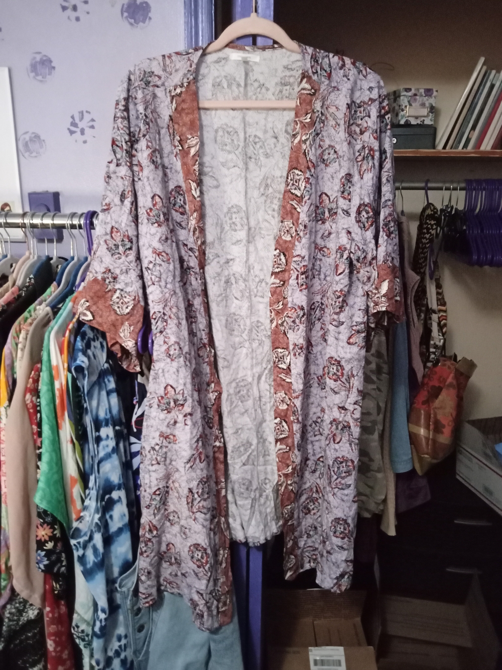 Maurices Pink And Blue Kimono